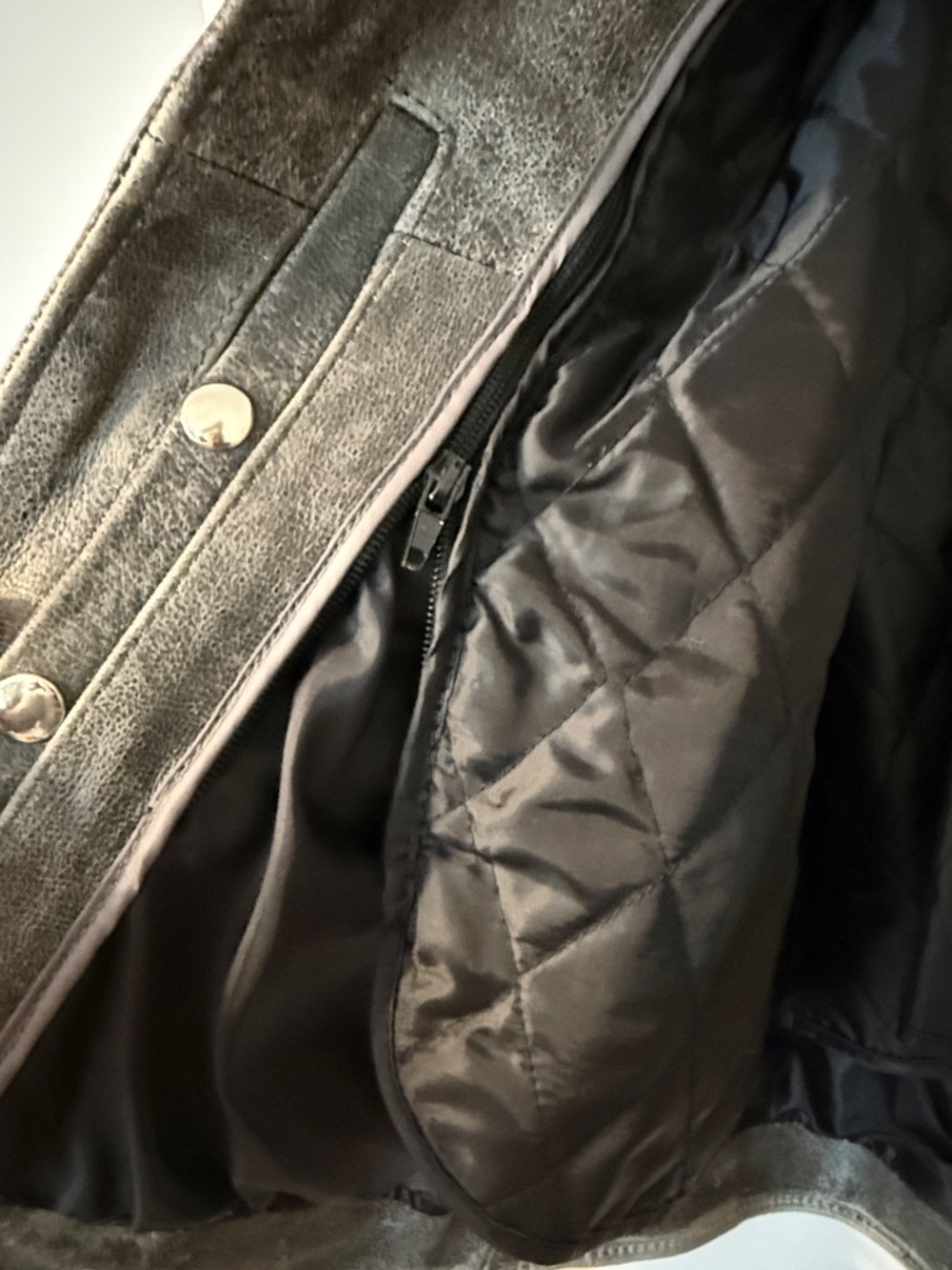 Unik Gray Distressed Leather Jacket - Picture 3 of 6